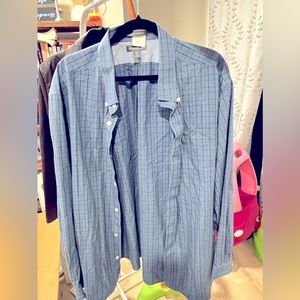 Eddie Bauer 2XT blue plaid button up